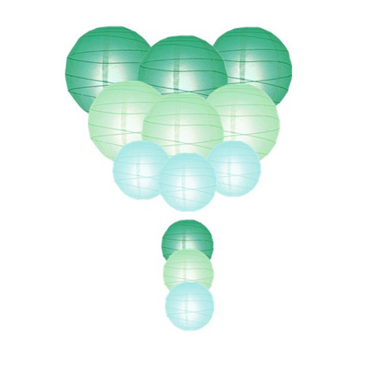 Spring Lantern Assorted Pack Greens and Blues